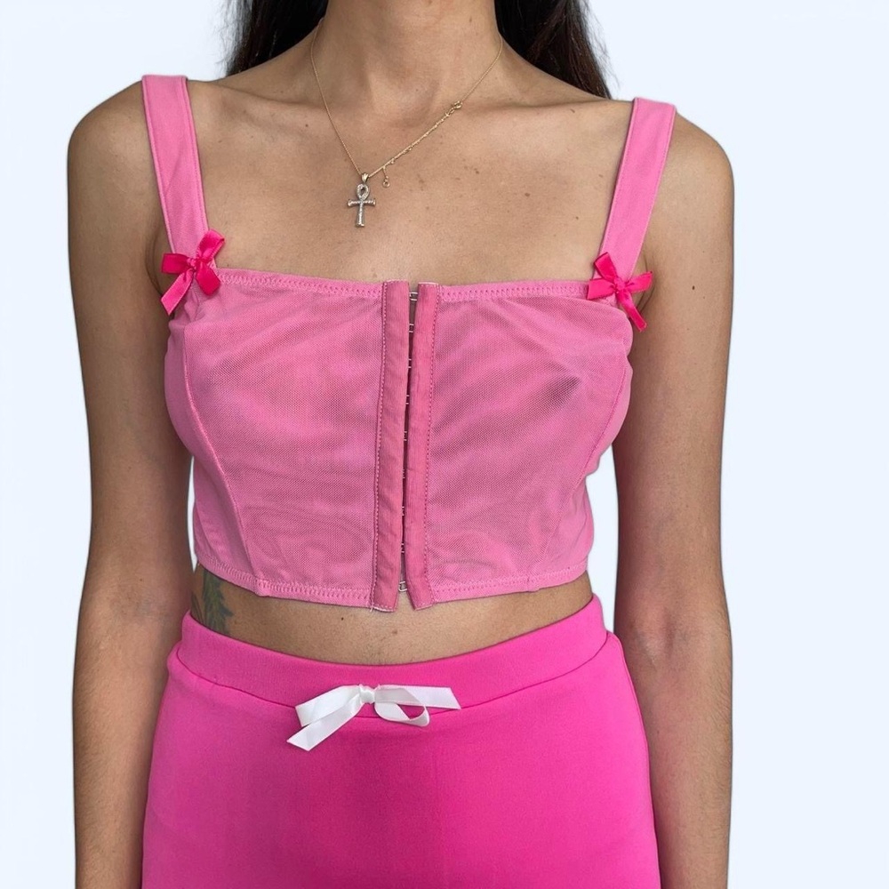 OHS Coquette Pink Mesh Top 💕